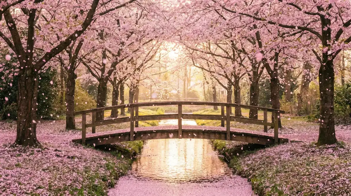 樱花桥畔 - 百合开车的最佳坐姿 唯美风景